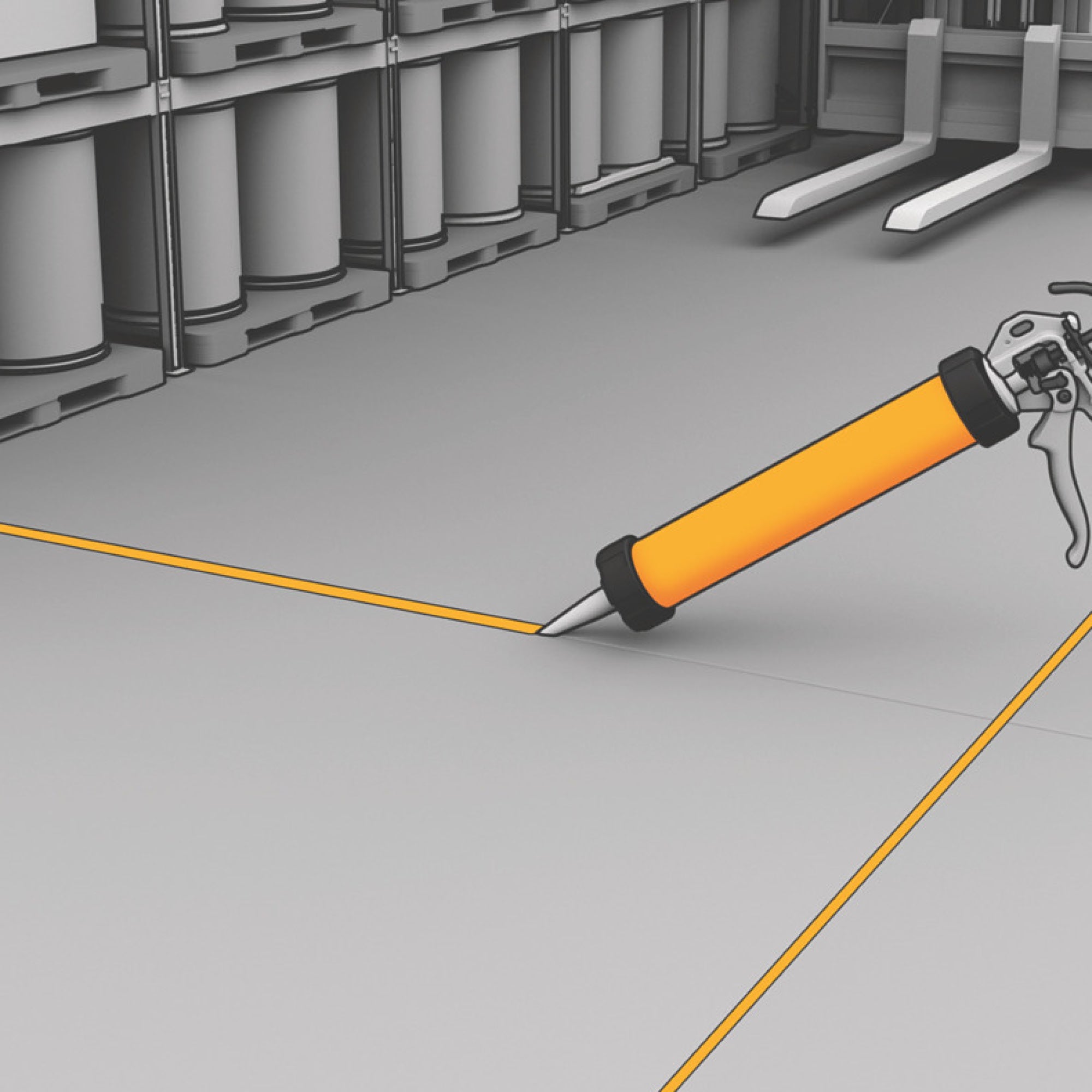 Sika Sikaflex Floor Crack and Joint Sealant For Concreate Floors, Grey, 600 ml